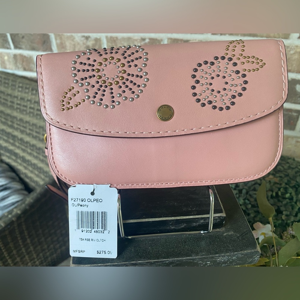 Coach 1941 Clutch (Wristlet/Wallet) with Tea Rose Rivets